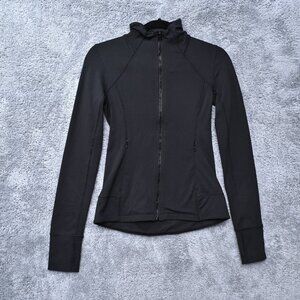 Calia Core Knit Jacket Full Front Zipper Pure Black Women's Size XS NWTS